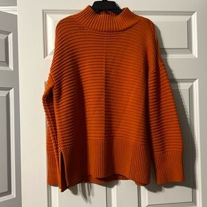 Topshop orange sweater cowl neck